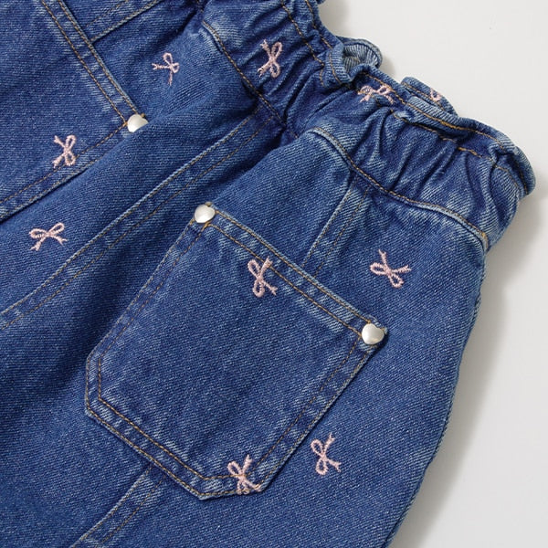 Japanese children's clothing Ly# mine embroidered denim skirt pants 100-150cm girls spring and summer PANTS