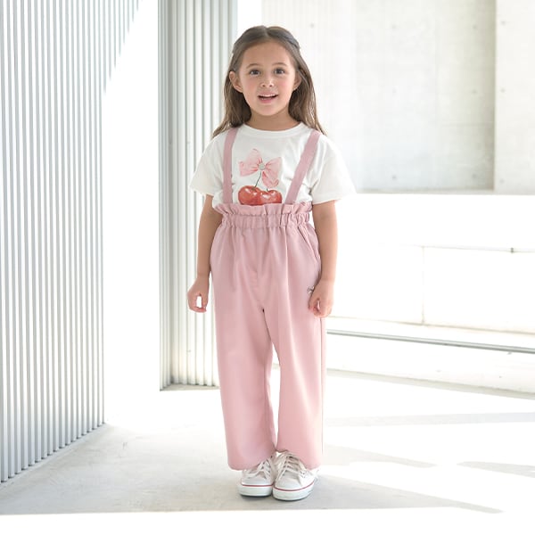 Japanese children's clothing Ly# mine suspender pants (suspenders are removable) 100-150cm girls' spring and summer PANTS