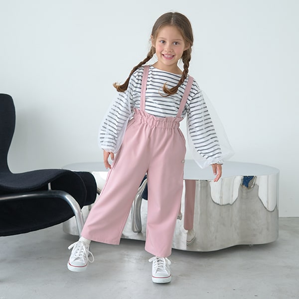 Japanese children's clothing Ly# mine suspender pants (suspenders are removable) 100-150cm girls' spring and summer PANTS