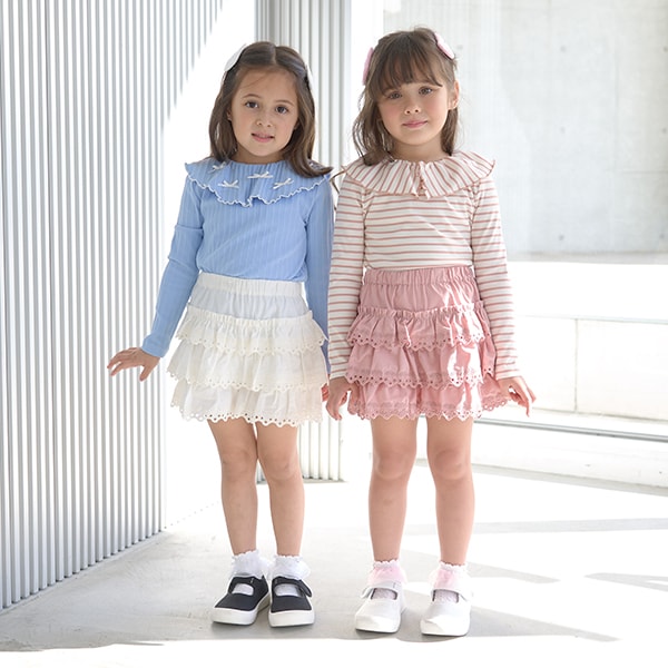 Japanese children's clothing Ly# mine layer cake skirt pants 100-150cm girls spring and summer PANTS