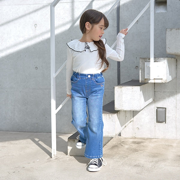 Japanese children's clothing Ly# mine flared jeans 100-150cm girls spring and summer PANTS