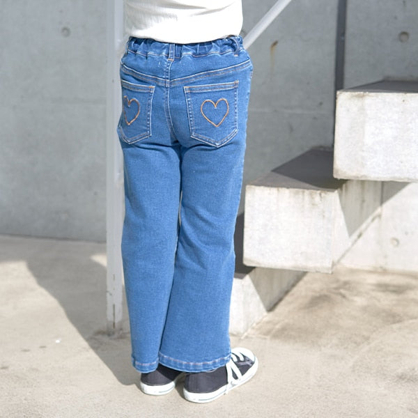 Japanese children's clothing Ly# mine flared jeans 100-150cm girls spring and summer PANTS