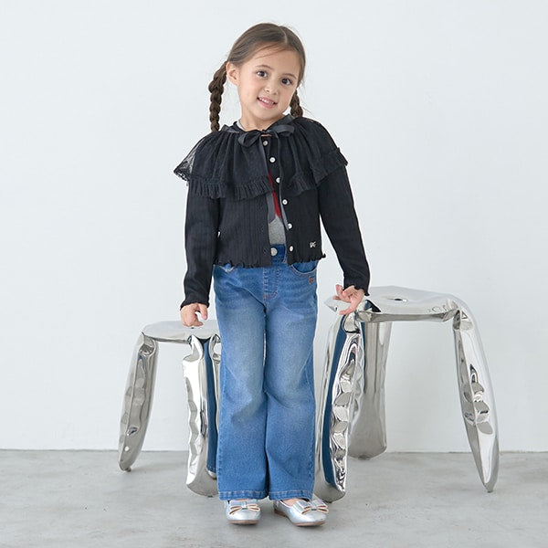 Japanese children's clothing Ly# mine flared jeans 100-150cm girls spring and summer PANTS