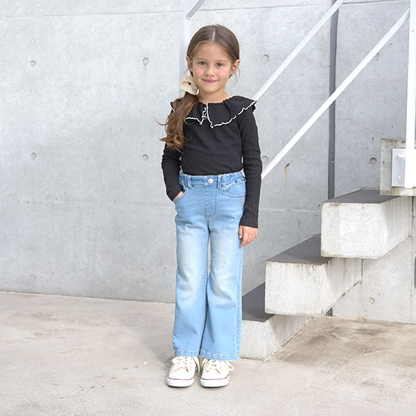 Japanese children's clothing Ly# mine flared jeans 100-150cm girls spring and summer PANTS