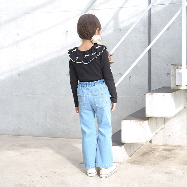 Japanese children's clothing Ly# mine flared jeans 100-150cm girls spring and summer PANTS