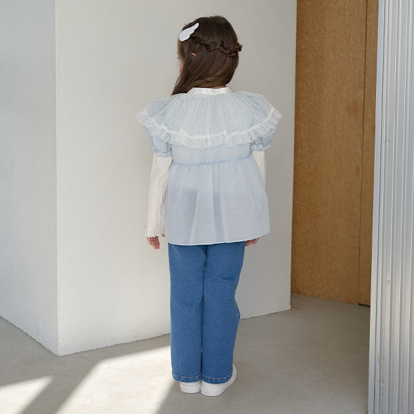 Japanese children's clothing Ly# mine 2Way tulle accessories girls' spring and summer TOPS SKIRTS