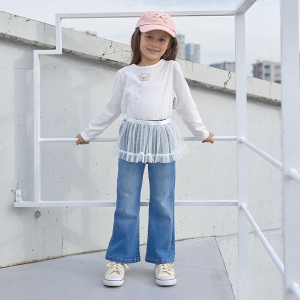 Japanese children's clothing Ly# mine 2Way tulle accessories girls' spring and summer TOPS SKIRTS