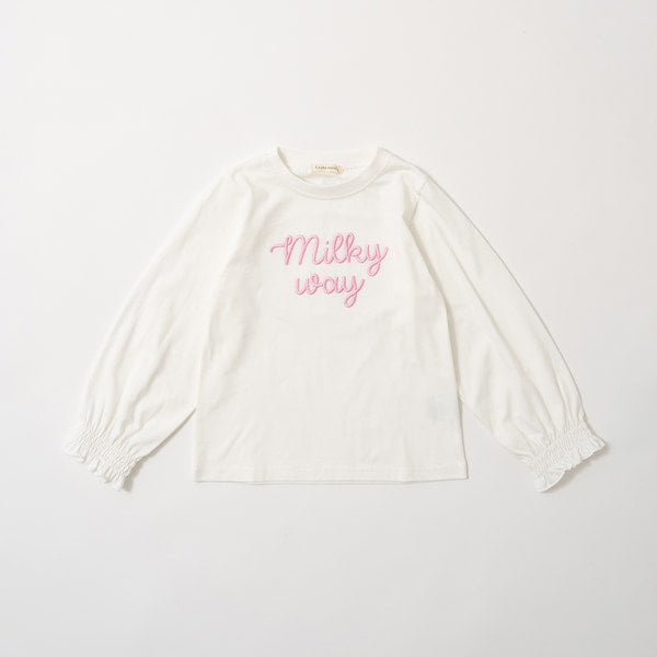 Japanese children's clothing Ly# mine puff sleeve embroidered letter top 100-150cm girls spring and summer TOPS