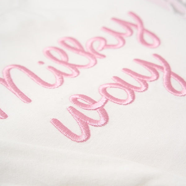 Japanese children's clothing Ly# mine puff sleeve embroidered letter top 100-150cm girls spring and summer TOPS