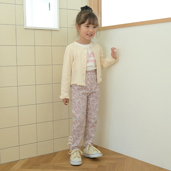 Japanese children's clothing Ly# mine puff sleeve embroidered letter top 100-150cm girls spring and summer TOPS