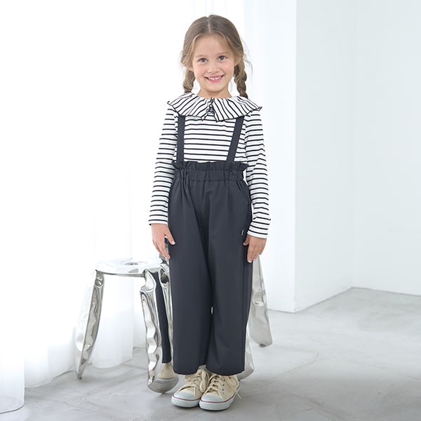 Japanese children's clothing Ly# mine 2Way front and back two-piece lotus leaf collar top 100-150cm girls spring and summer TOPS