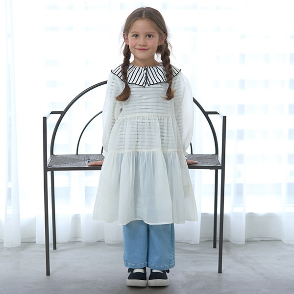 Japanese children's clothing Ly# mine 2Way front and back two-piece lotus leaf collar top 100-150cm girls spring and summer TOPS