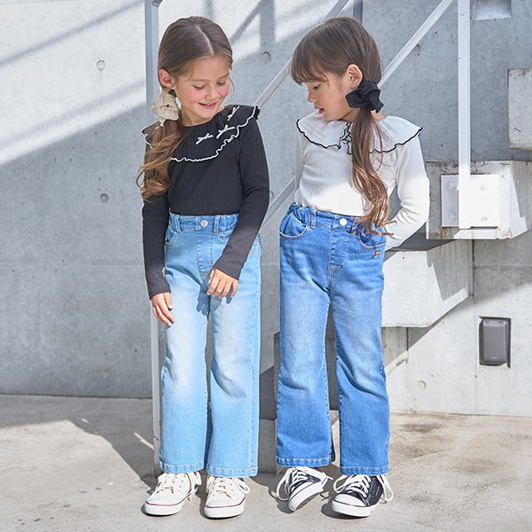 Japanese children's clothing Ly# mine 2Way front and back two-piece lotus leaf collar top 100-150cm girls spring and summer TOPS
