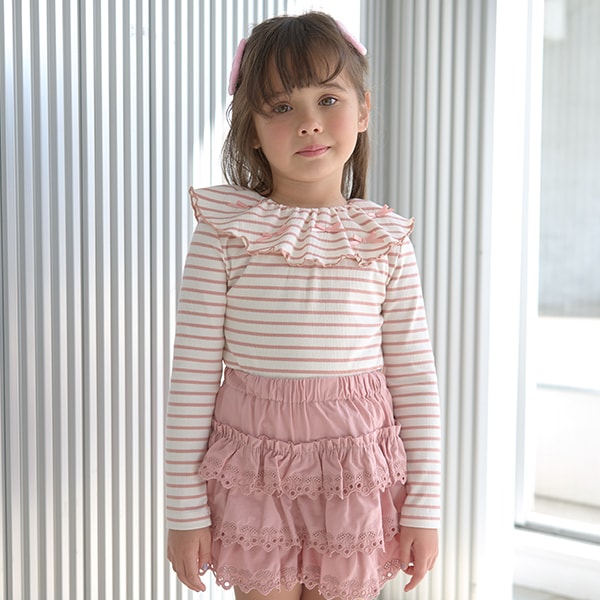 Japanese children's clothing Ly# mine 2Way front and back two-piece lotus leaf collar top 100-150cm girls spring and summer TOPS