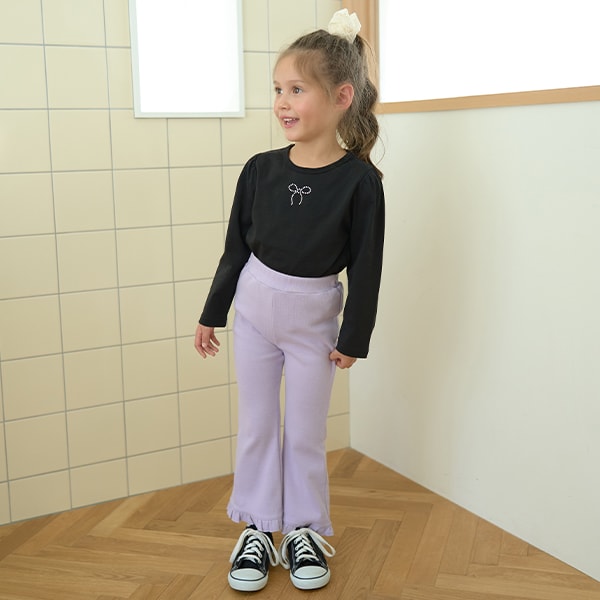 Japanese children's clothing Ly# mine color matching rhinestone puff sleeve top 100-150cm girls spring and summer TOPS