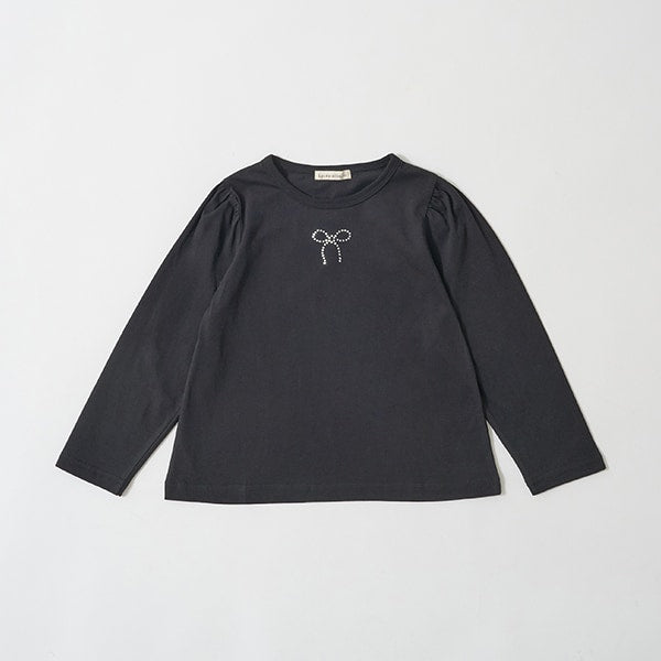 Japanese children's clothing Ly# mine color matching rhinestone puff sleeve top 100-150cm girls spring and summer TOPS