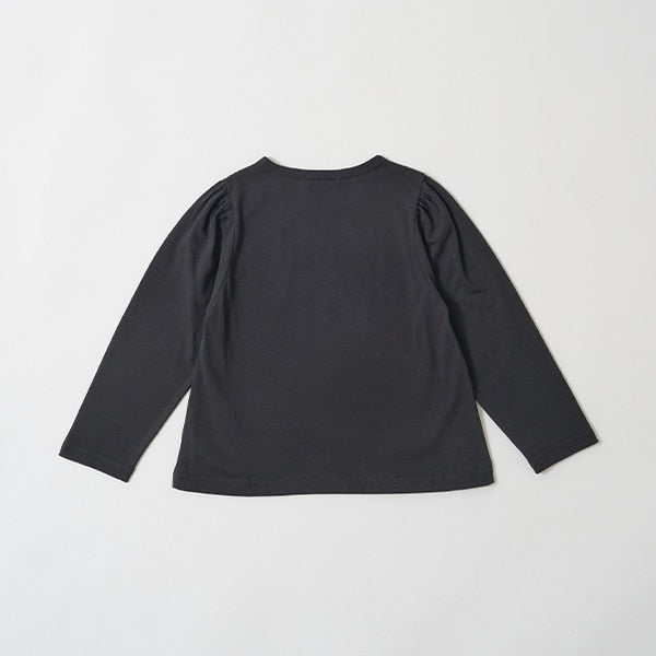 Japanese children's clothing Ly# mine color matching rhinestone puff sleeve top 100-150cm girls spring and summer TOPS