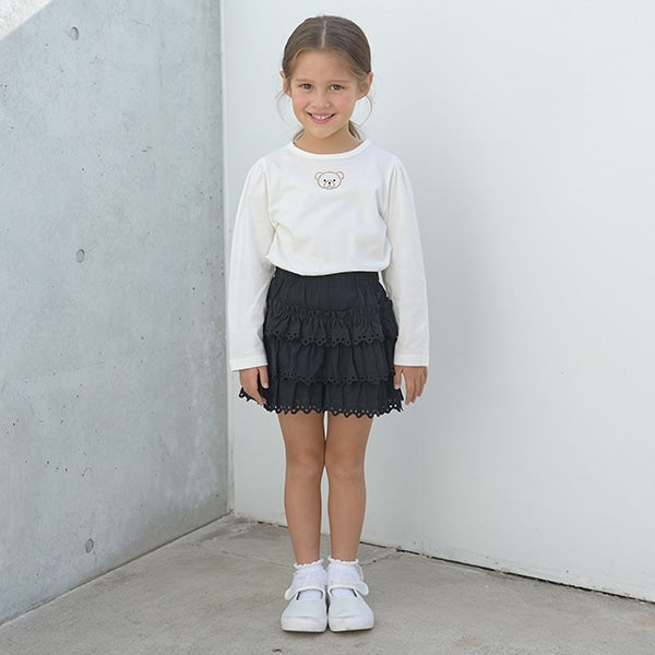 Japanese children's clothing Ly# mine color matching rhinestone puff sleeve top 100-150cm girls spring and summer TOPS