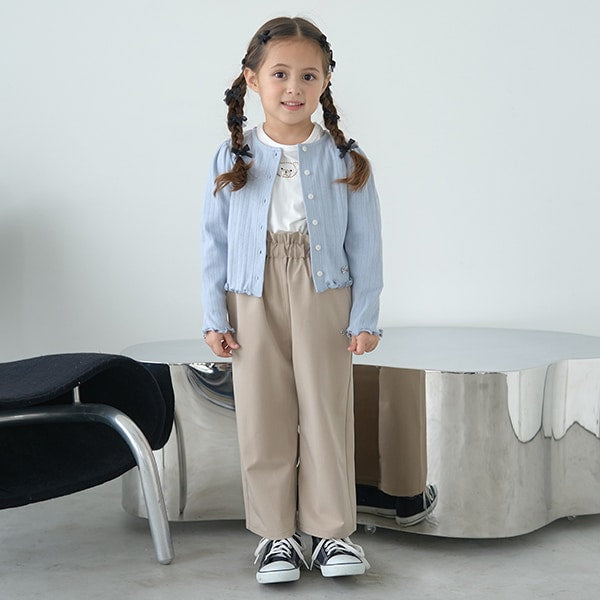 Japanese children's clothing Ly# mine color matching rhinestone puff sleeve top 100-150cm girls spring and summer TOPS