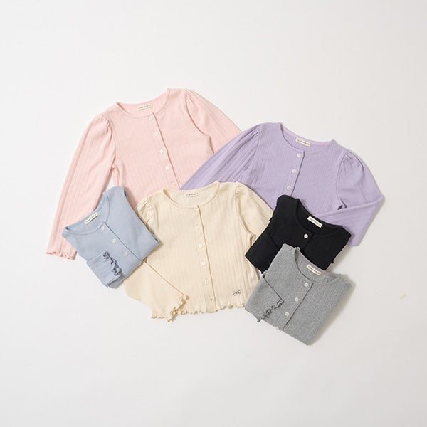 Japanese children's clothing Ly# mine knitted jacket 100-150cm girls spring and summer OUTERWEAR