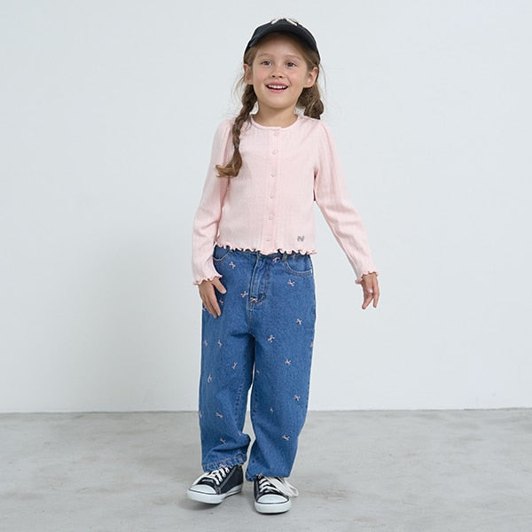 Japanese children's clothing Ly# mine knitted jacket 100-150cm girls spring and summer OUTERWEAR