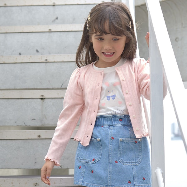 Japanese children's clothing Ly# mine knitted jacket 100-150cm girls spring and summer OUTERWEAR