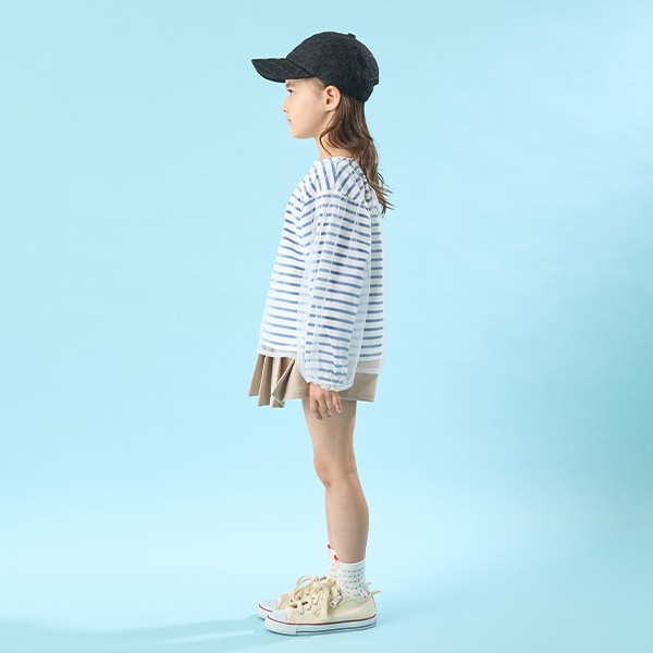 Japanese children's clothing Ly# mine mesh sleeve top 100-150cm girls spring and summer TOPS