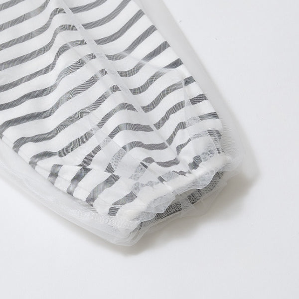 Japanese children's clothing Ly# mine mesh sleeve top 100-150cm girls spring and summer TOPS
