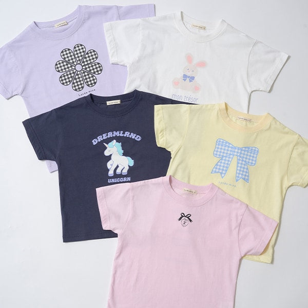 Japanese children's clothing Ly# mine cute pattern top 100-150cm girls spring and summer TOPS