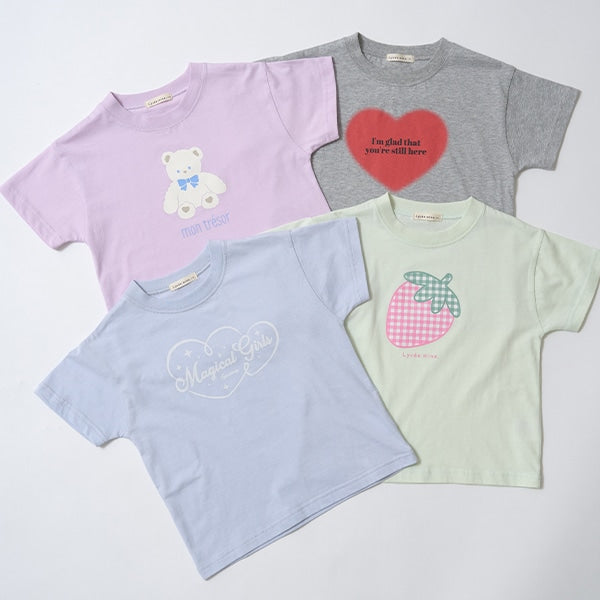 Japanese children's clothing Ly# mine cute pattern top 100-150cm girls spring and summer TOPS