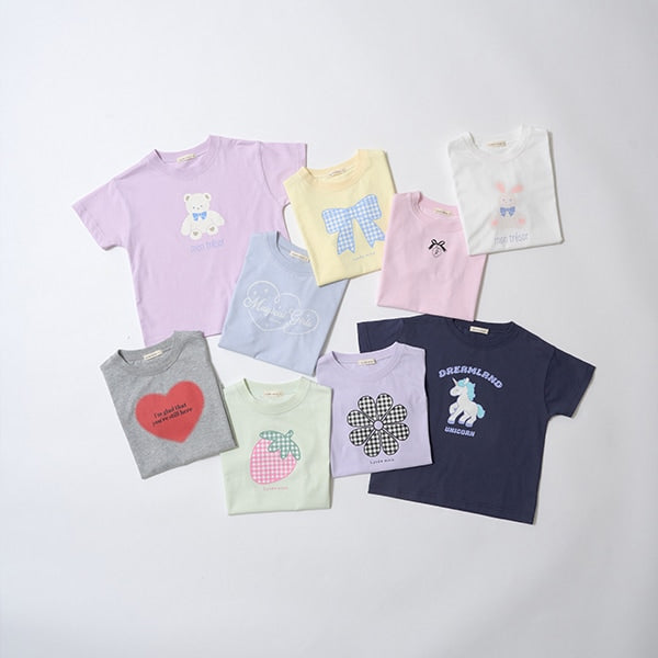 Japanese children's clothing Ly# mine cute pattern top 100-150cm girls spring and summer TOPS