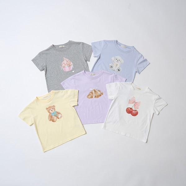 Japanese children's clothing Ly# mine cute pattern top 100-150cm girls spring and summer TOPS