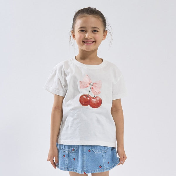 Japanese children's clothing Ly# mine cute pattern top 100-150cm girls spring and summer TOPS