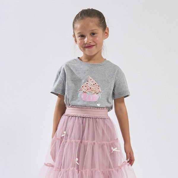 Japanese children's clothing Ly# mine cute pattern top 100-150cm girls spring and summer TOPS