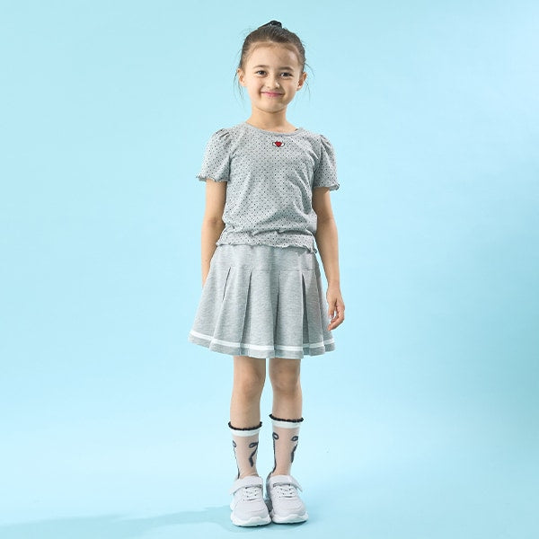 Japanese children's clothing Ly# mine heart embroidered top 100-150cm girls spring and summer TOPS