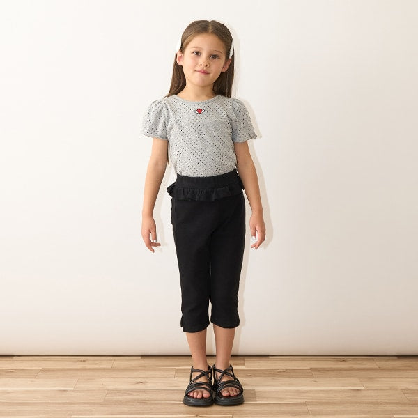 Japanese children's clothing Ly# mine heart embroidered top 100-150cm girls spring and summer TOPS