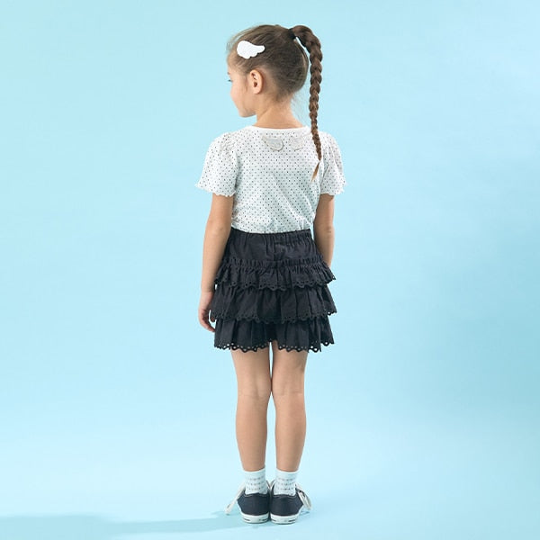Japanese children's clothing Ly# mine heart embroidered top 100-150cm girls spring and summer TOPS