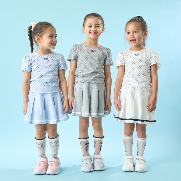 Japanese children's clothing Ly# mine heart embroidered top 100-150cm girls spring and summer TOPS