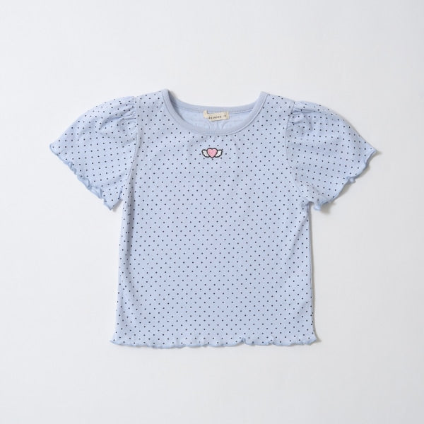 Japanese children's clothing Ly# mine heart embroidered top 100-150cm girls spring and summer TOPS