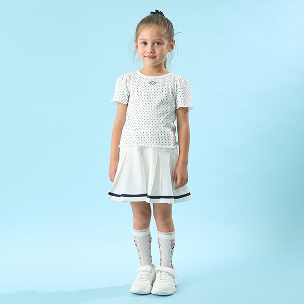 Japanese children's clothing Ly# mine heart embroidered top 100-150cm girls spring and summer TOPS