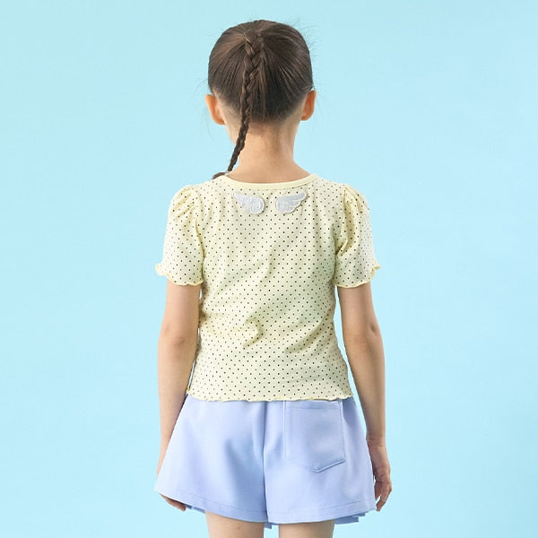 Japanese children's clothing Ly# mine heart embroidered top 100-150cm girls spring and summer TOPS