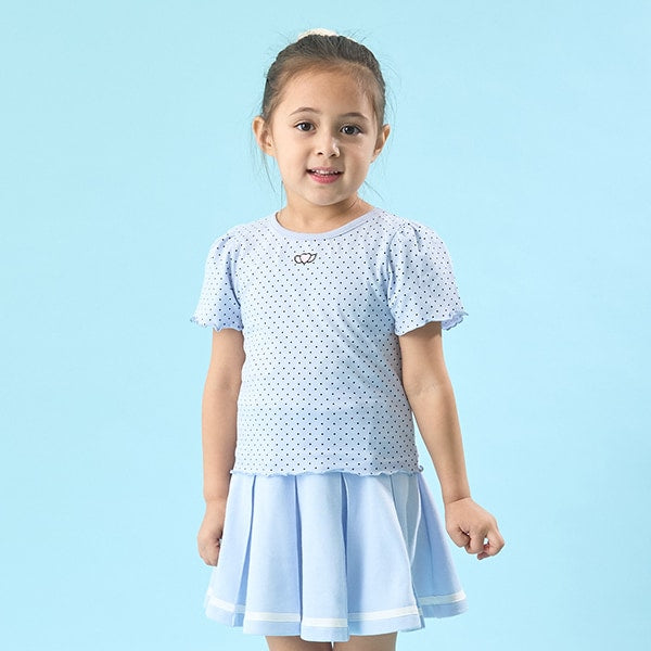 Japanese children's clothing Ly# mine heart embroidered top 100-150cm girls spring and summer TOPS