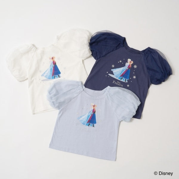 Japanese children's clothing Ly# mine x Disney seersucker sleeve top 100-140cm girls spring and summer TOPS