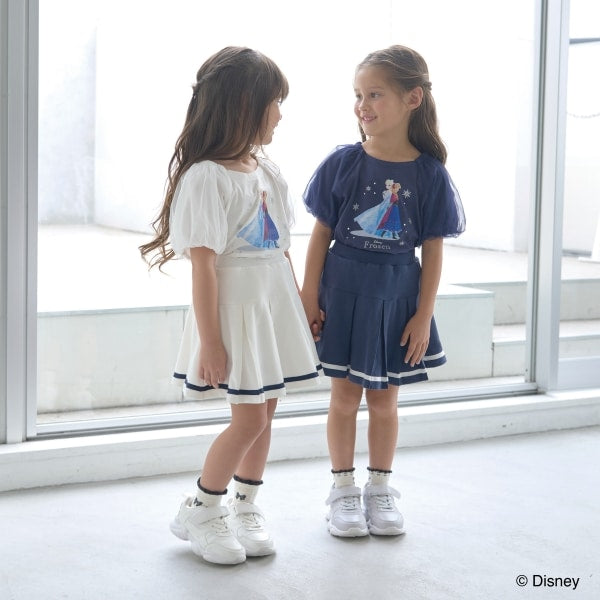 Japanese children's clothing Ly# mine x Disney seersucker sleeve top 100-140cm girls spring and summer TOPS