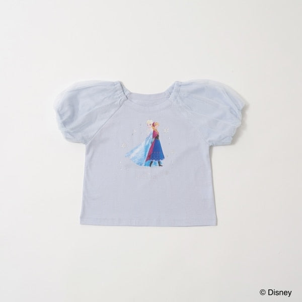 Japanese children's clothing Ly# mine x Disney seersucker sleeve top 100-140cm girls spring and summer TOPS