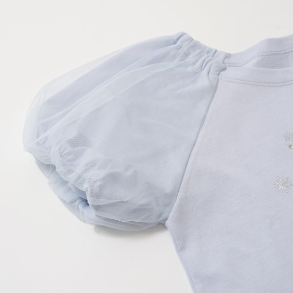 Japanese children's clothing Ly# mine x Disney seersucker sleeve top 100-140cm girls spring and summer TOPS