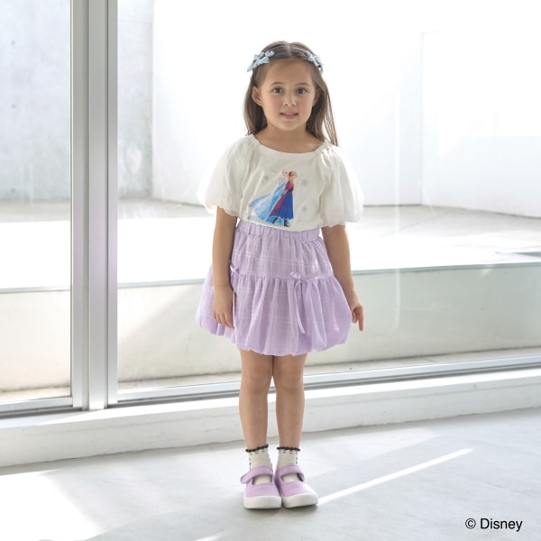 Japanese children's clothing Ly# mine x Disney seersucker sleeve top 100-140cm girls spring and summer TOPS