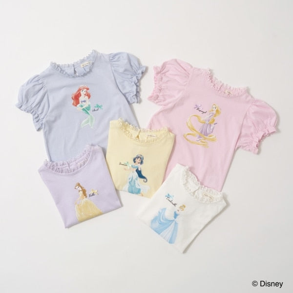 Japanese children's clothing Ly# mine x Disney puff sleeve top 100-140cm girls spring and summer TOPS