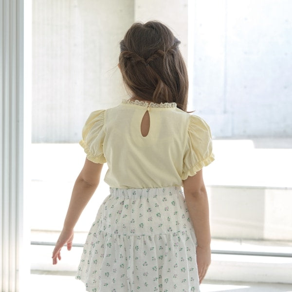 Japanese children's clothing Ly# mine x Disney puff sleeve top 100-140cm girls spring and summer TOPS
