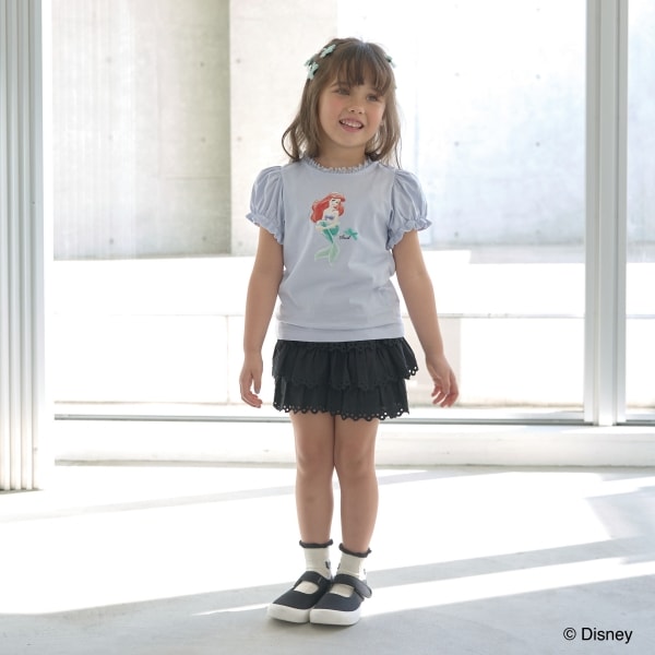 Japanese children's clothing Ly# mine x Disney puff sleeve top 100-140cm girls spring and summer TOPS